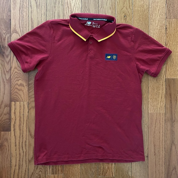 AS Roma New Balance Polo Shirt Size Large - Picture 1 of 3